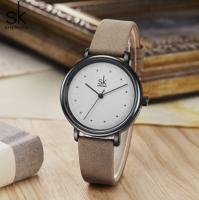 Shengke Casual Watch For Women SK Leather Simple Ladies Wristwatches Retro Quartz Female Brown Clock Reloj Mujer Montre Femme