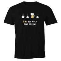 T-shirt เสื้อยืด พิมพ์ลาย Beer Is A Solution V2 Slogan Fun Moonworks สําหรับผู้ชายS-5XL  H39E