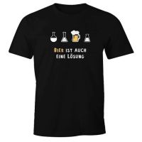 เสื้อยืด พิมพ์ลาย Beer Is A Solution V2 Slogan Fun Moonworks สําหรับผู้ชาย  27WW