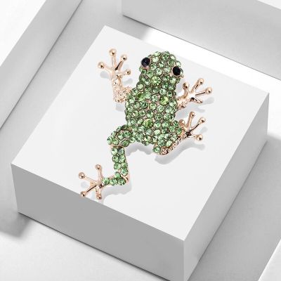 Luxury Full Rhinestone Frog Brooches For Women Unisex Party Wedding Gifts Cartoon Animal Brooch Pins Jewelry Dropshipping