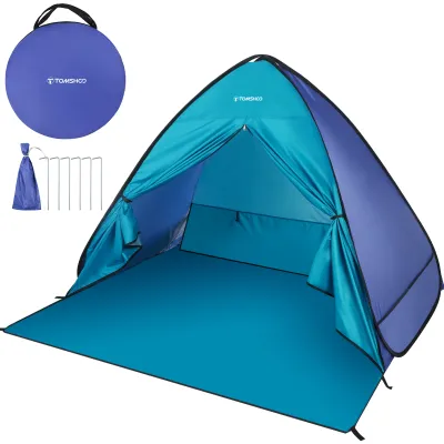 TOMSHOO Beach Tent Instant Pop Up Beach Shade Sun Shelter เต็นท์ Canopy Cabana พร้อมกระเป๋าถือ