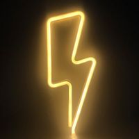 LED Home Neon Lightning Shaped Sign Neon Fulmination Light USB Decorative Light Wall Decor for Kids Baby Room Wedding Party