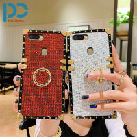 เคสโทรศัพท์ประกายเพชรสุดหรูสี่เหลี่ยมสำหรับ OPPO F5 F7 F9 F11 F11 F15โปร F21เคสโทรศัพท์เคสที่มีห่วงขายึดซองนุ่มกันกระแทกฝาหลังเคลื่อนที่