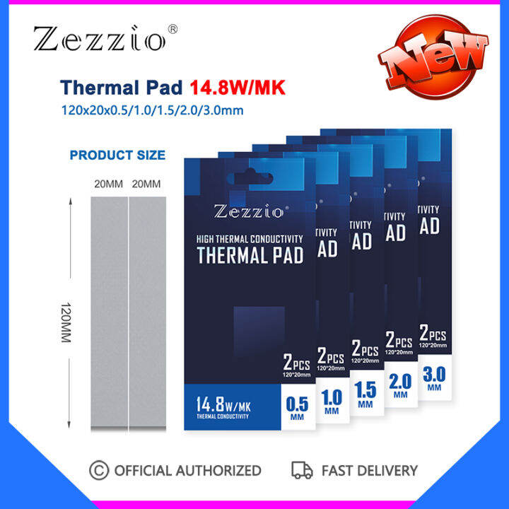 Zezzio Heat Dissipation Silicone Pad 120X20mm 14.8W/mk For CPU GPU RAM