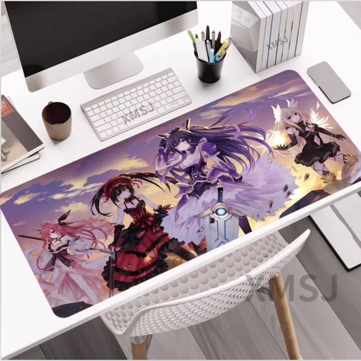 tokisaki-kurumi-date-a-live-mouse-pad-laptops-gaming-accessories-keyboard-large-mouse-pad-desktop-pc-gamer-anime-mouse-pad-desks-basic-keyboards