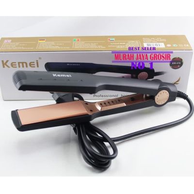 Kemei KM-470 เครื่องหนีบผมตรง เซรามิค ขนาดเล็ก อุณหภูมิ (G8M2) S0W2 สําหรับร้านทําผม 4 in 1TH