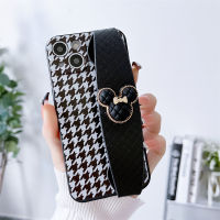 สายรัดข้อมือสำหรับ iPhone 6 6S 6 Plus 6S Plus 7 8 7 Plus 8 Plus X XS XR XS Max iPhone 11 11 Pro 11 Pro Max DIY Mickey Head Houndstooth สายรัดข้อมือ TPU Soft Back Cover