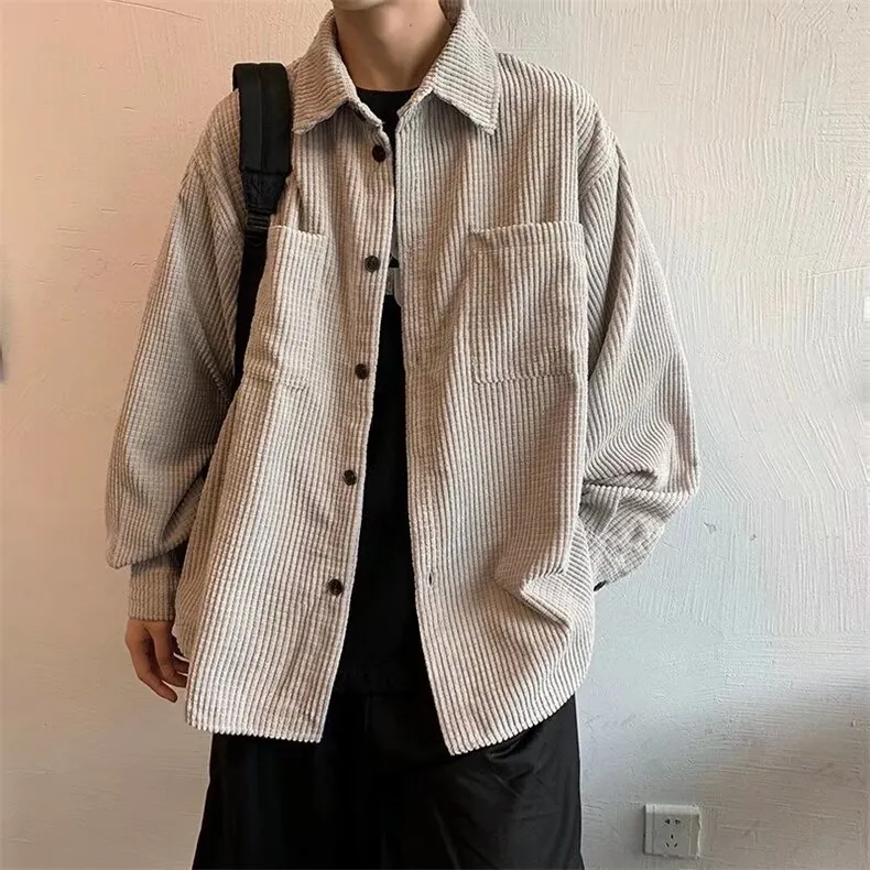 2022 Jacket Workwear Corduroy Jacket Boys Spring and Autumn Fashionable  Loose Casual Retro Cy | Lazada Singapore