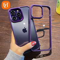 FZT เคสโทรศัพท์โปร่งใสสำหรับ iPhone 15 14 13 12 11 Pro Max 13 Iphone 15 14 13 12 11เลนส์โลหะกันกระแทกกรอบฝาหลัง