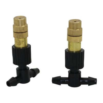 ；【‘； 3Pcs Adjustable Copper Misting Nozzle W/ 4/7Mm Plastic Tee Connector Brass Watering Irrigation Sprinkler Cooling Nozzle