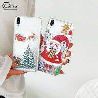 Callfire เคสใส่โทรศัพท์คาลไฟสำหรับ Vivo V11 Pro Y85 V9 Y89 Z3X Z1 Z1i Y97 V11i 1804 1726 1727 คริสต์มาสกวางน่ารักซานตาคลอสรูปแบบต้นคริสต์มาสเคสทรายไหล