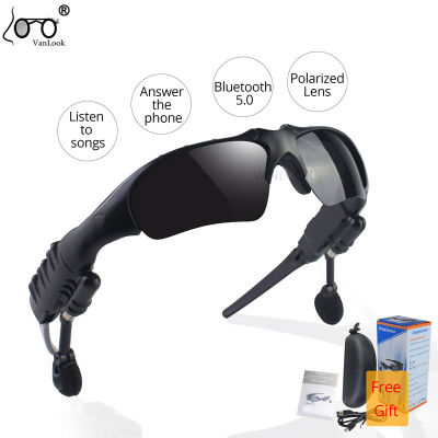 Vanlook Sport Stereo Wireless Bluetooth 5.0 Headset ศัพท์ Driving Polarized SunglassesMp3 Riding Eyes Glasses With Case