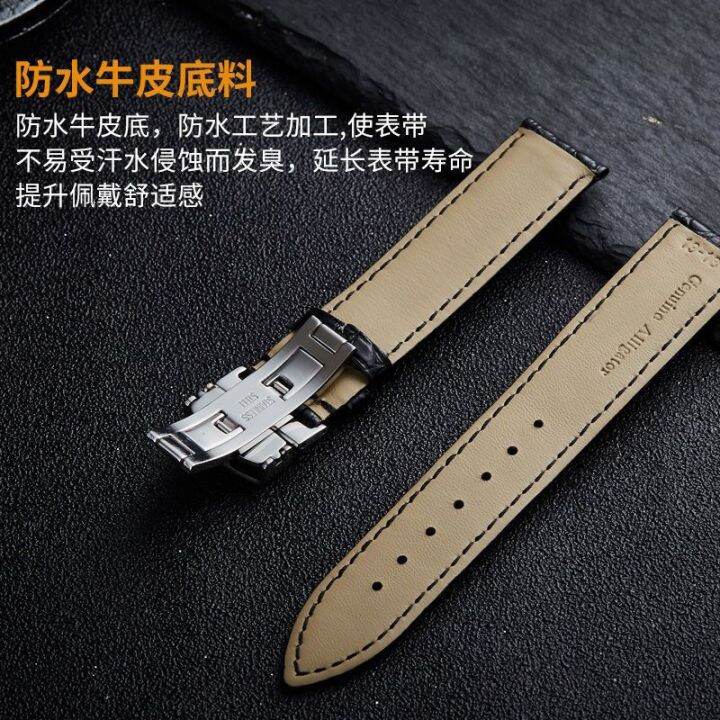 original-top-layer-crocodile-leather-belt-round-grain-strap-men-and-women-butterfly-buckle-pin-watch-chain-mens-high-end