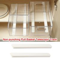 2Pcs/set Drawer Slides Soft Basket Pull Track Rail Sliding Three Section Cabinet Slides Furniture Hardware