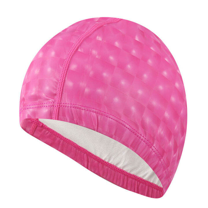 Minerally Ministar PU Coating Fabric Swim Cap Protect Ears Long Hair