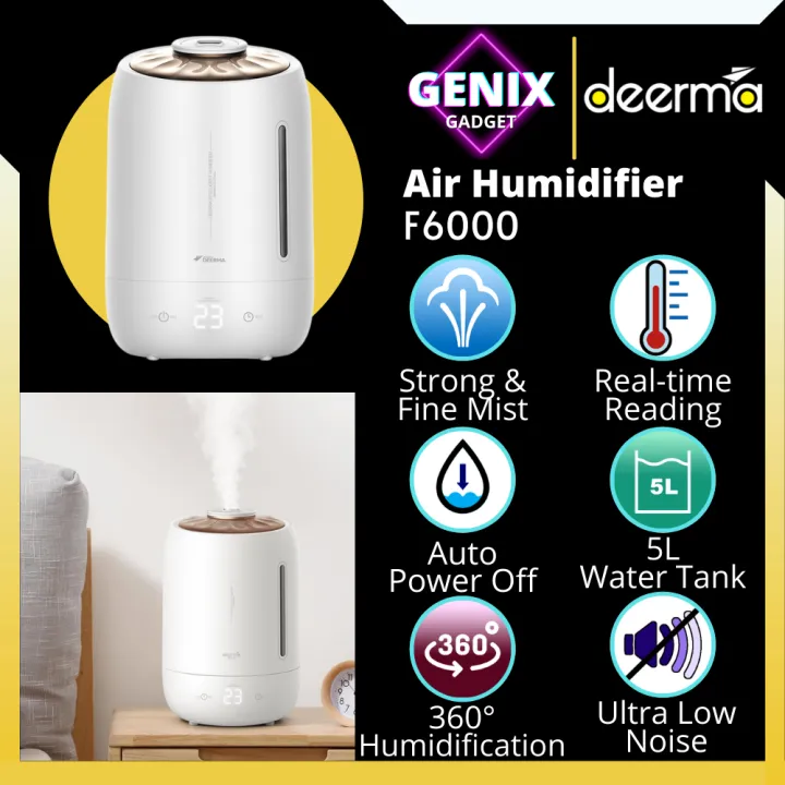 Deerma F600 Air Humidifier Mist Maker LED Touch Screen Timing Function