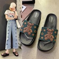 Han edition lovely thick bottom cool summer slippers female ins tide indoor home use sponge mop outside non-slip cartoon fashion