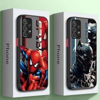 Matte Case For Samsung A52 A53 A12 A13 A14 A21s A22 A24 4G A32 A34 A54 A53 A70 A72 A73 5G Phone Cover Marvel Spider Man Phone Cases