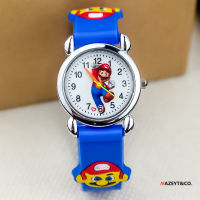 Super Mario Bros นาฬิกาการ์ตูนสำหรับเด็ก3D ซิลิโคนนาฬิกาเด็กสำหรับเด็กประถมนาฬิกาควอตซ์อิเล็กทรอนิกส์