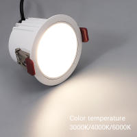 Anti Glare Embedded Downlight LED รอบแคบขอบโคมไฟเพดานดาวน์ไลท์ Led COB Light