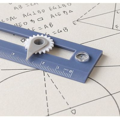 ：“{》 2PCS Gift 2-In-1 Student Learning Measuring Tool Compass Ruler Drawing Ruler Drawing Circle Tool