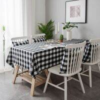 Dyed Linen Cotton Table Cloth Rectangular Red And Black Plaid Dining Kitchen Table Cover Christmas Decorations For Home