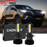 หลอดไฟหน้ารถยนต์ LED ฮาโลเจน สีขาว V4 6000K แบบเปลี่ยน สําหรับ TOYOTA FORTUNER ปี 2016 2017 2018 2019 2020 (1 คู่) เสียบและเล่น