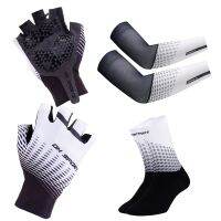 hotx【DT】 Cycling Gloves with Socks Sleeves Set Non-Slip Men Shockproof Half Outdoor Sport