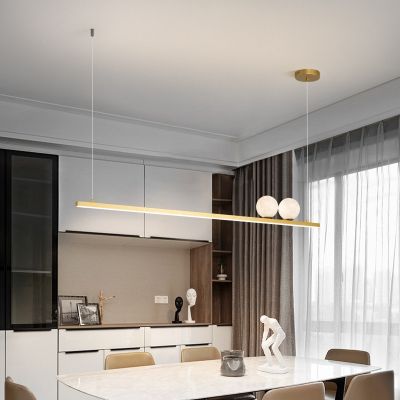 [COD] Minimalist restaurant chandelier modern minimalist dining bar word led strip office designer lamps