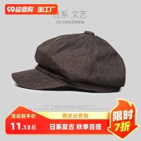 ☃ and linen octagonal hat mens womens retro newsboy duck tongue forward autumn winter tide