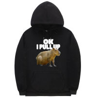 Ok I Pull Up Capybaras Graphic Print Hoodie Mens Autumn Cotton Sweatshirt Men Fashion Oversized Funny Hoodies Pullover Size XS-4XL