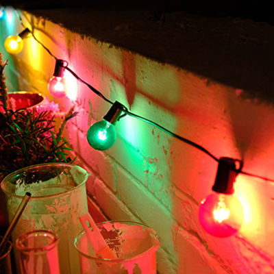 25FT G40หลอดไฟกลางแจ้งคริสต์มาส String Light Festoon Globe งานแต่งงาน Fairy String Light Garden Patio Bistro Decor Garland