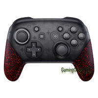 eXtremeRate Textured Red Repair Parts Handle Grips Shell for Nintendo Switch Pro Controller