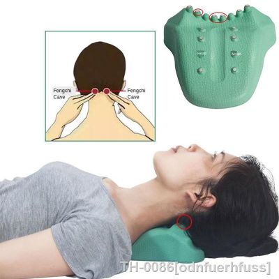 ⊙✾✒ Casa pescoço ombro dor massagem travesseiro apoio alívio quadro cervical coluna postura corrector maca almofada carro