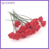 QUANSEN 1PC dollhouse Miniature อุปกรณ์เสริม MINI Red Rose จำลองดอกไม้รุ่นของเล่น