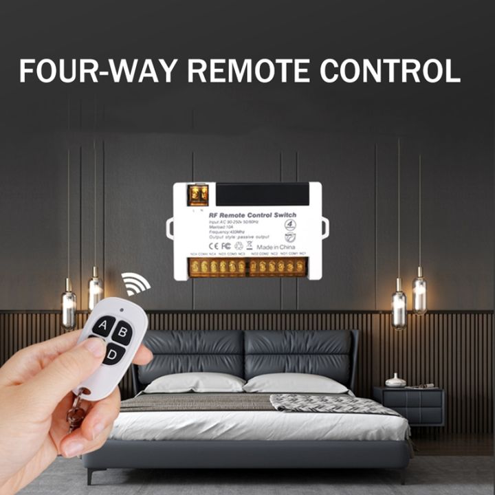 wireless-relay-remote-control-switch-relay-remote-control-panel-433-92-mhz-rf-ac90-250v-10a-relay-receiver-with-2-remote-control