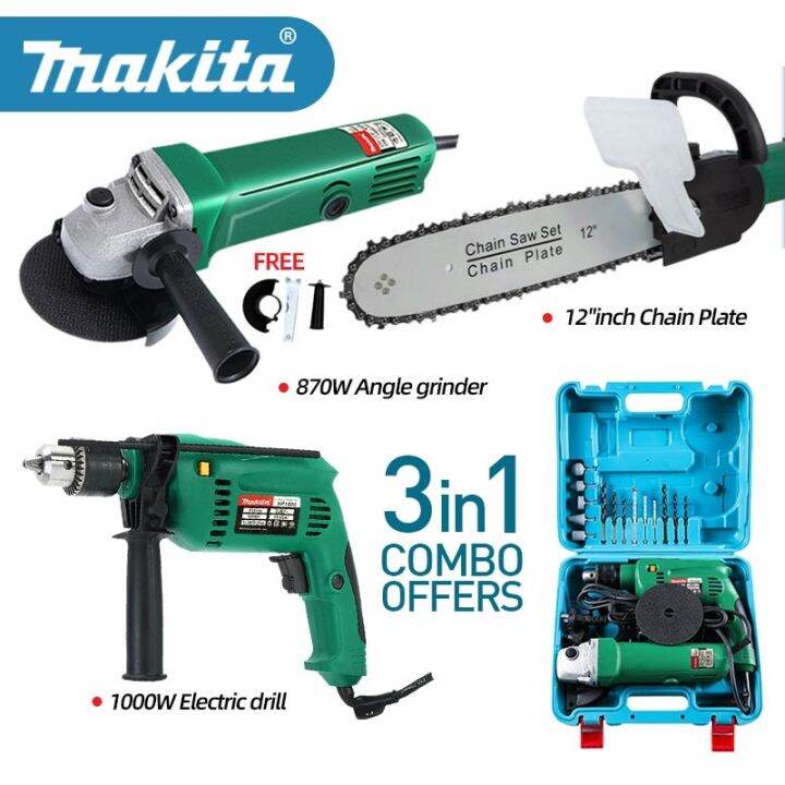 【Hot sales】 Makita hammer drill 3in1 electric impact tool set and