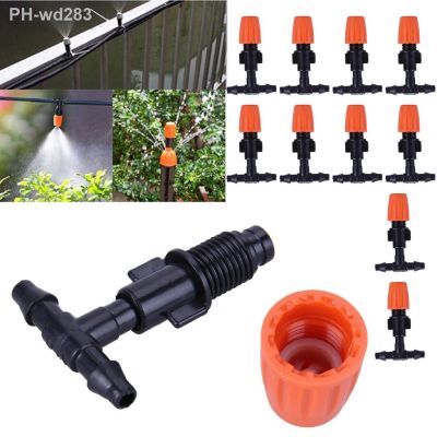 10pcs Atomization Nozzle Water Control Sprayer DIY Micro Drip Irrigation Plant Self Garden Mist Sprinkler with Hose Connector