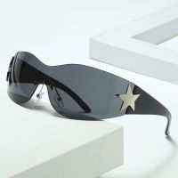 2023 Star One Piece Luxury Punk Rimless Sunglasses Women Brand Designer Y2K Sun Glasses Men Goggle Shades UV400 Fashion Eyewear