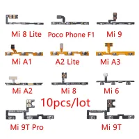 ปุ่มปรับระดับเสียง 10pcs / lot สําหรับ XiaoMi Mi 9T Pro 9 8 A3 A1 A2 Lite ปุ่มเพิ่ม / ลงระดับเสียงสายเคเบิลยืดหยุ่น