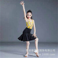 KKChildren S Latin Dance Clothing ชุดฝึกเต้นสำหรับเด็กผู้หญิง Children S Latin Dance Comition Clothing Skirtq11