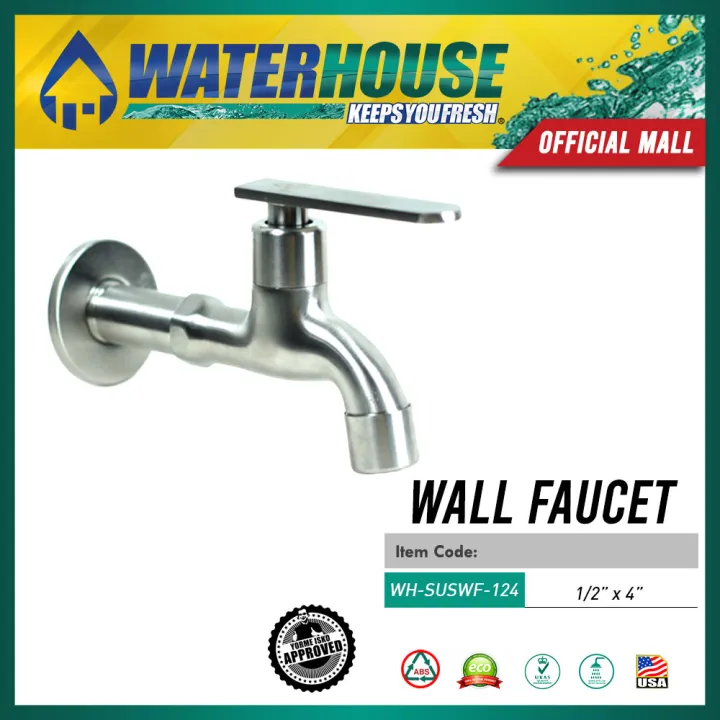 WATERHOUSE Stainless Wall Faucet 1/2" x 4" SUSWF124 PHWH Lazada PH