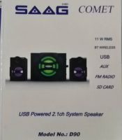 SAAG D90 COMET SPEAKER 5W+3Wx2 BLUETOOTH USB/AUX/FM/SD (2.1) SAAG COMET (D90) USB