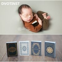 Dvotinst Newborn Photography Props Retro Mini 4Pcs Books for Baby Shoots Accessories Studio Creative Props Photo Decorations