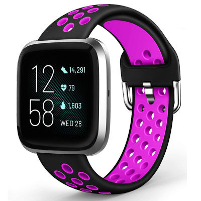 HotSilicone Watch Band เข้ากันได้กับ Fitbit Versa 2 Fitbit Versaversa Lite,ผู้ชายผู้หญิง Breathable Sport เปลี่ยนสายนาฬิกา