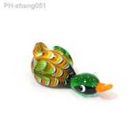 Cute Glass Duck Mini Figurines Colorful Cartoon Animal Tiny Statue Craft Ornament Home Fairy Garden Easter Micro Landscape Decor