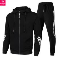 Men Sets Tracksuit Hooded Coats+Pants Sweatshirt Drawstring Outfit Sportswear Male Suit Pullover Two Piece Set