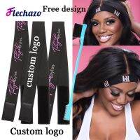 Melt Band Customized Own Logo Name Adjustable Edge Elastic Band for Wigs Lace Melting Band Black 2.5 3 3.5Cm Hair Accossories Adhesives Tape