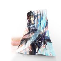 Kiria Kazuto Sword Art Online Towel Printed FaceBath Towels New Microfiber Fabric Beach Travel Sports Shower Towels 0629