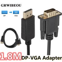 GRWIBEOU DP to VGA Adapter 1.8m Cable DisplayPort Male To VGA Male Video Converter for PC Laptop DP To VGA HD 1080P Project